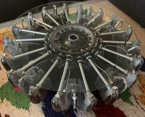 Vedeneyev M14V helicopter engine turned into a table for sale.