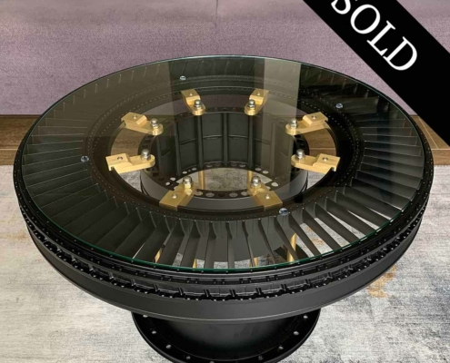 Powder coated Pratt & Whitney JT8D C-3 stator table for sale.