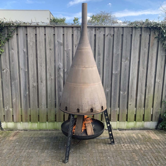 Boeing 747 Jumbo jet exhaust cone outdoor fireplace for sale.