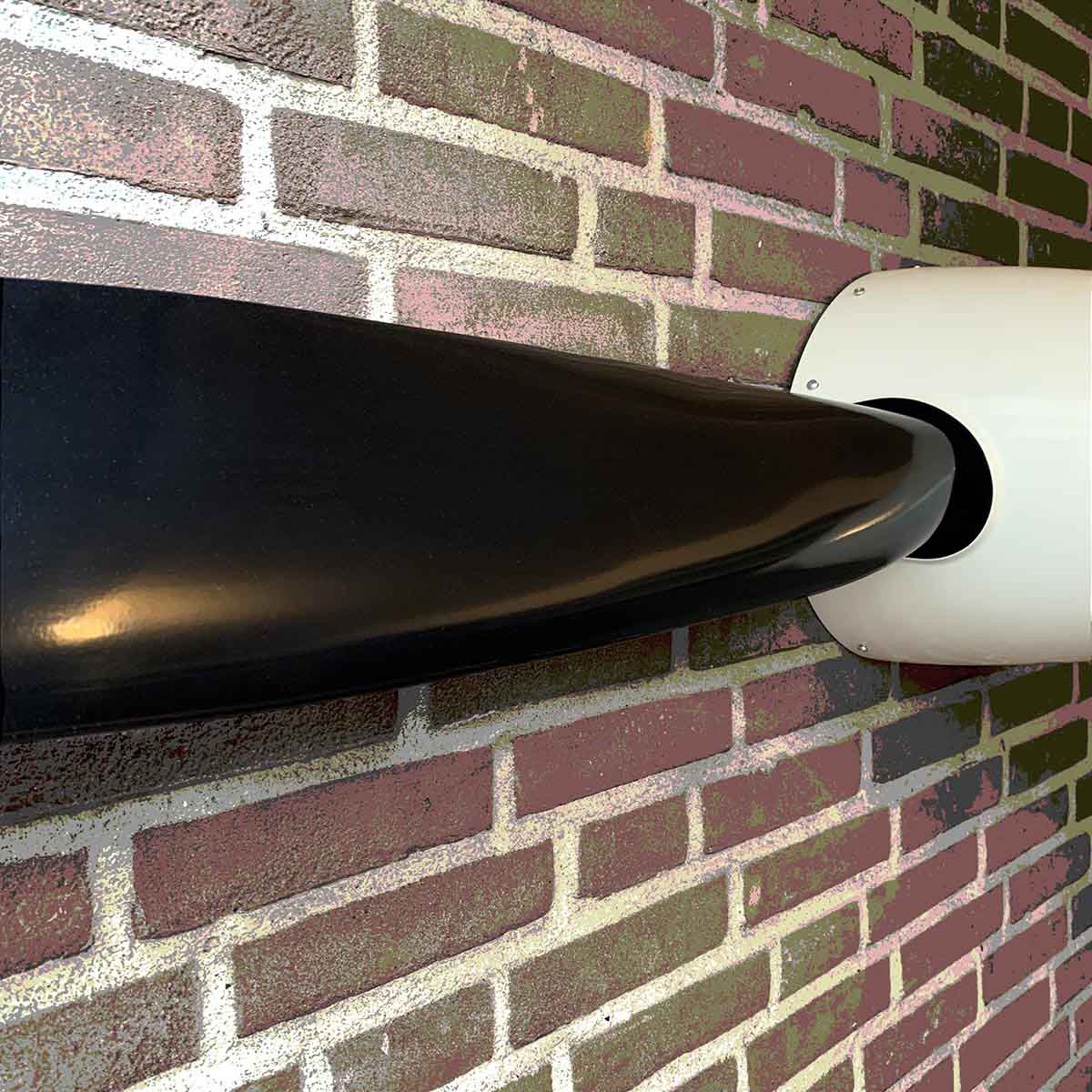 Photo showing the newly coated McCauley propeller blade that has been made available as a decorative wall hanger.